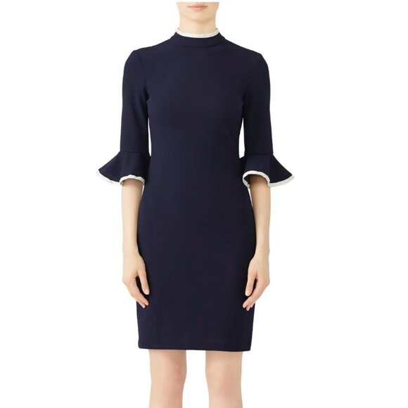 Alexia Admor Dresses & Skirts - Alexia Admor Navy Tipped Mock Neck Dress size large